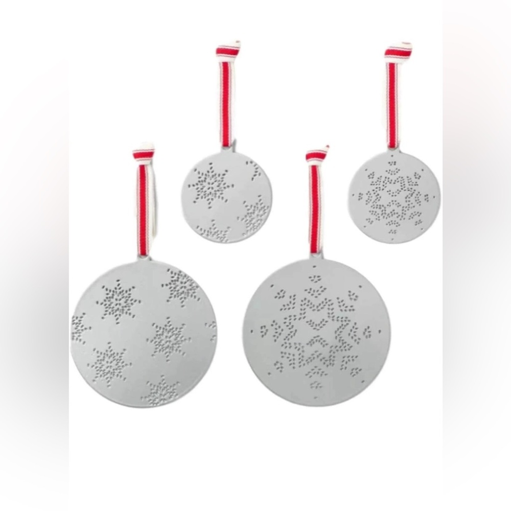 Hearth & Hand Magnolia Punched Tin Metal Snowflake Ornaments Set of 12